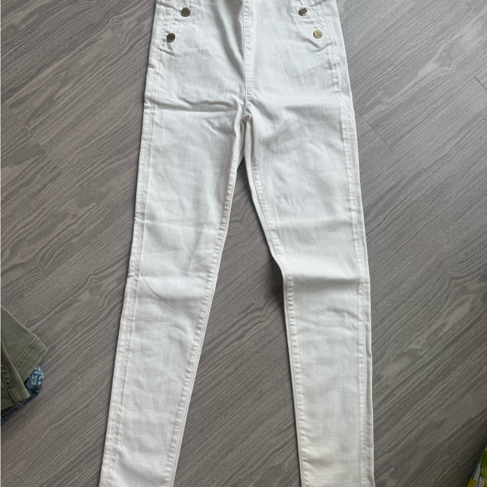 Guess High-Waisted White Skinny Jeans